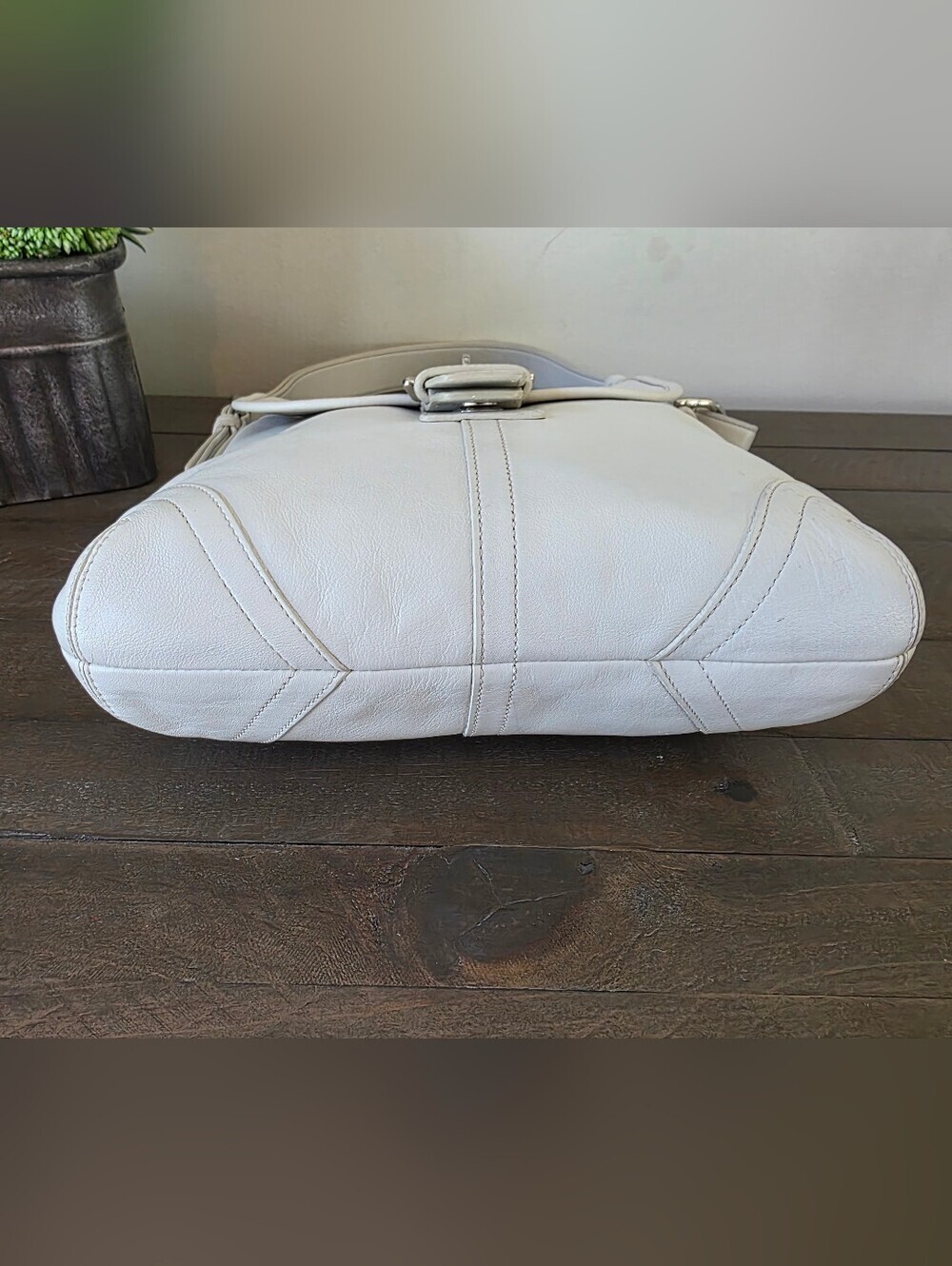 Coach Vintage Soho Large White Leather Convertible Crossbody Shoulder Bag Y2K - Picture 10 of 15